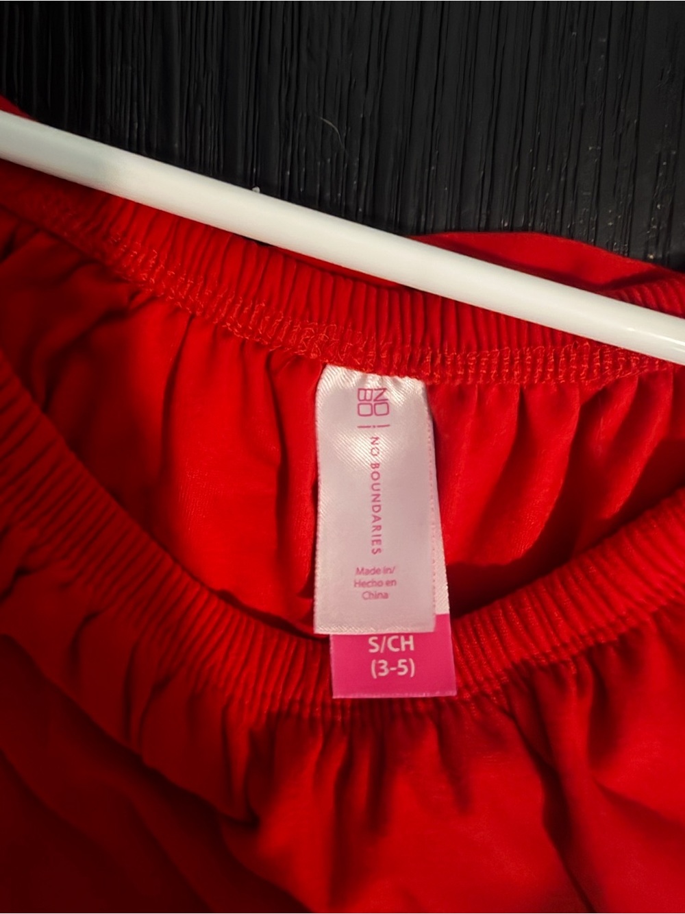 No Boundaries Red Off-Shoulder Ruffle One-Piece - Picture 2 of 4